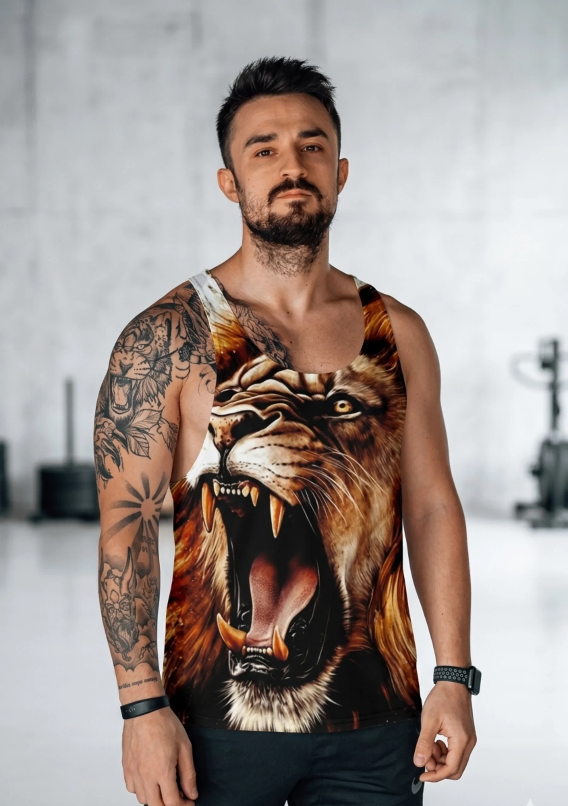 Aslan Kral Gym Fitness Tank Top Sporcu Atleti