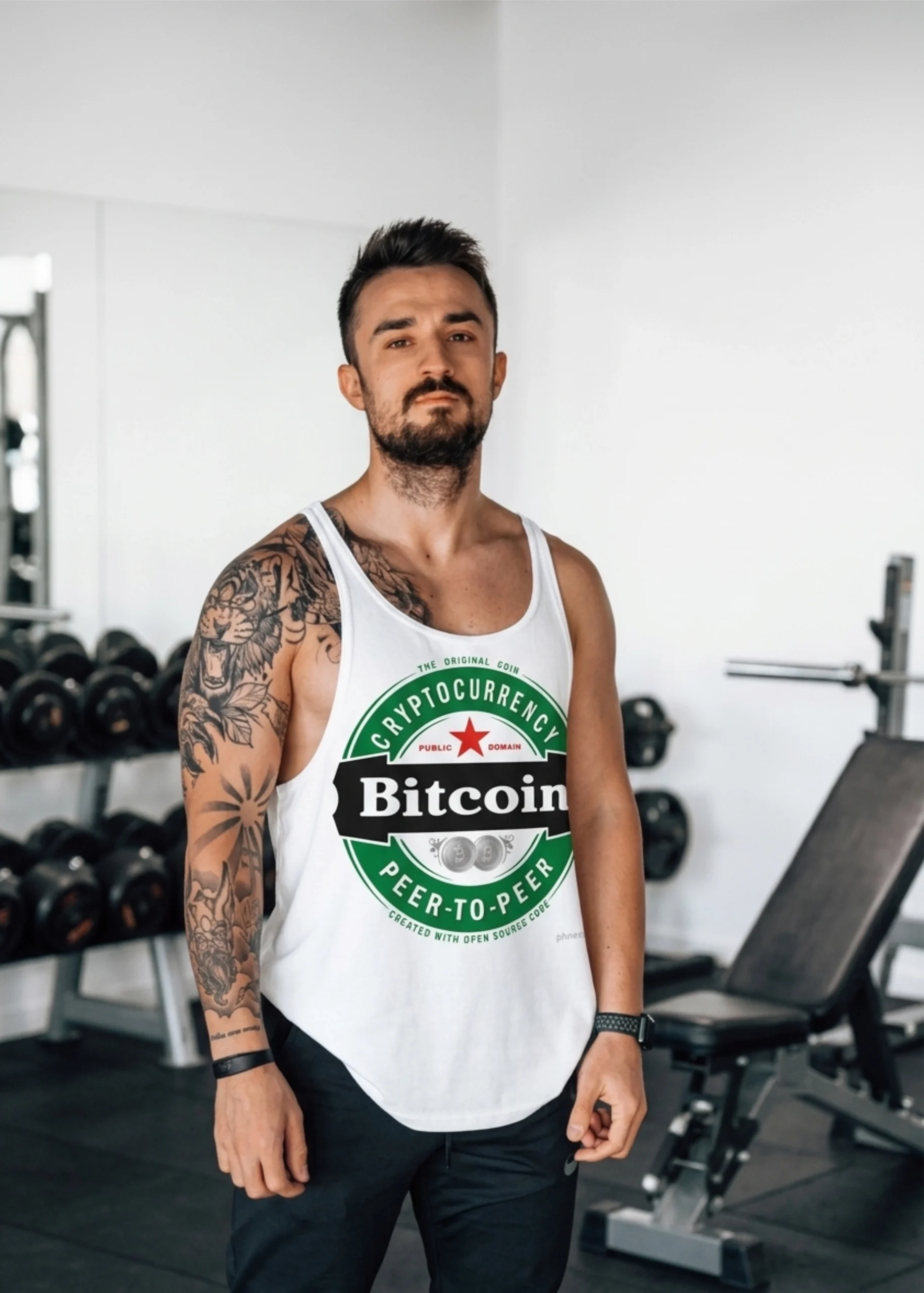 Bitcoin Peer to Peer Gym Fitness Tank Top Sporcu Atleti