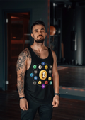 Bitcoin ve Altcoin Gym Fitness Tank Top Sporcu Atleti