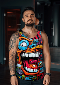 Cartoon Men Gym Fitness Tank Top Sporcu Atleti