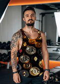 Gold Bitcoin Gym Fitness Tank Top Sporcu Atleti