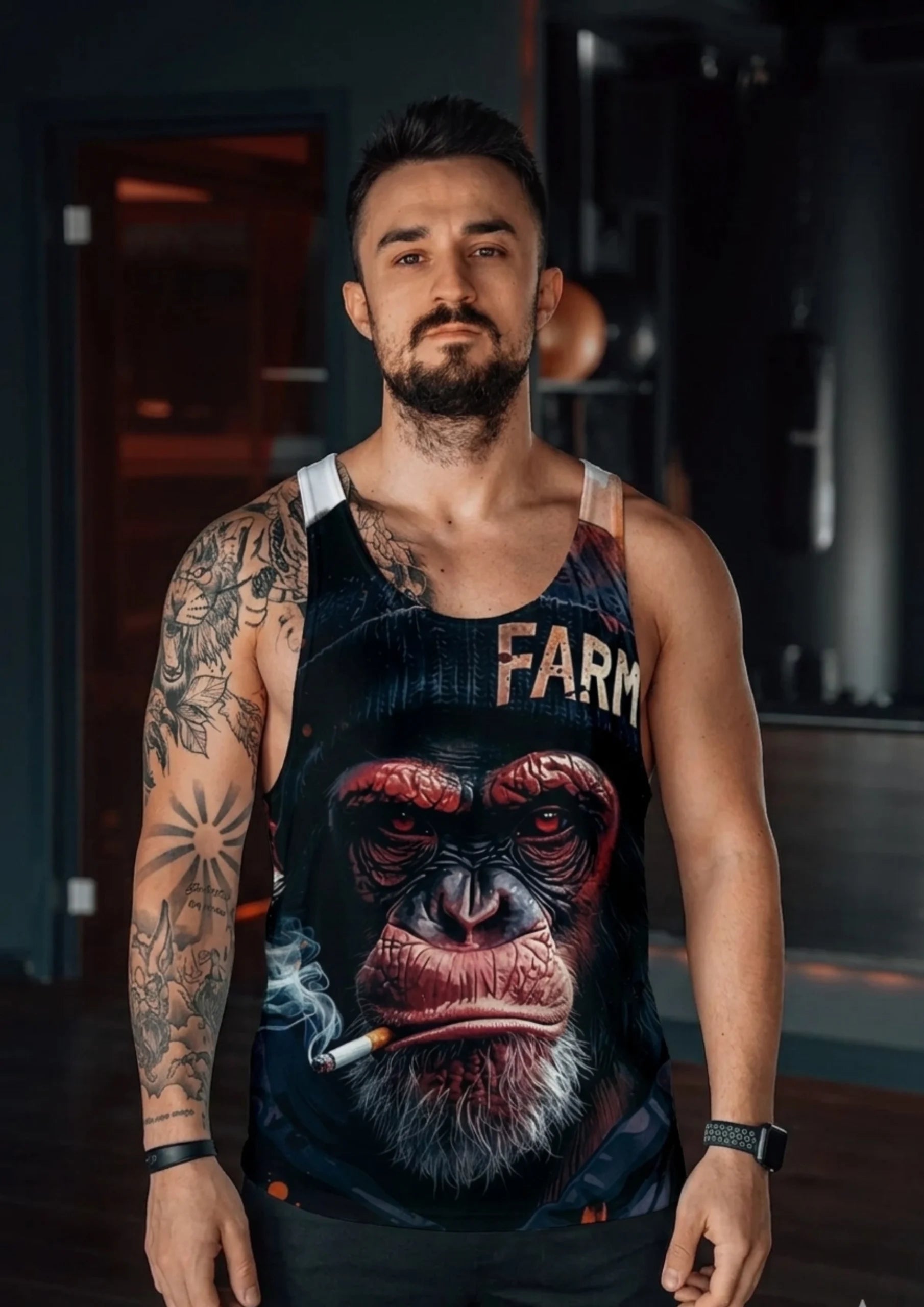 Maymun Gym Fitness Tank Top Sporcu Atleti