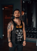Kral Tacı Aslan Gym Fitness Tank Top Sporcu Atleti